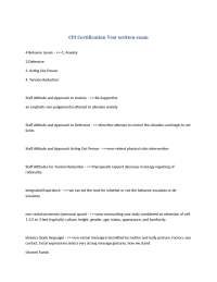 CPI Certification Test written exam