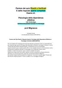 Psicologia della Dipendenza Affettiva prof Mignacca paniere completo corretto uniecampus