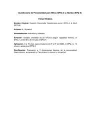 Cuestionario de Personalidad para Niños (EPQ-J) y Adultos (EPQ-A)