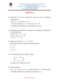 Matemática Básica I: Práctica de Lógica Proposicional - Prof. Acuña