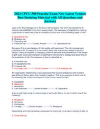 2024 CPCU 500 Practice Exam New Latest Version  Best Studying Material with All Questions 