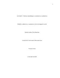 Diseños metodológicos cuantitativos y cualitativos