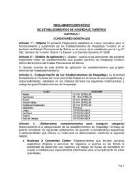 Reglamento Específico de Establecimientos de Hospedaje Turístico - Prof. Vargas Castedo