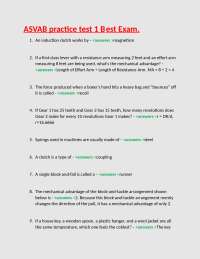ASVAB Practice Test 1B: Physics and Mechanics