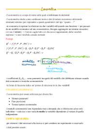 Appunti econometria, corso di economia e statistica CLEST, UNITO