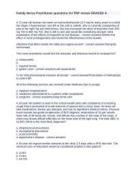 Nursing Practice Review Questions for Family Nurse Practitioner