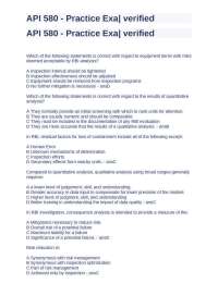 API 580 Practice Exam: Questions and Answers on Risk Based Inspection
