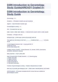 Introduction to Gerontology Study Guide