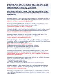 End-of-Life Care: Questions and Answers for Nurses
