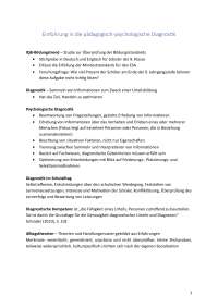 Zusammenfassung der Vorlesung "Einführung in die pädagogisch-psychologische Diagnostik"