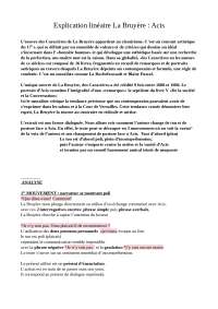 Analyse linéaire Acis, fragment 7 livre V, Les Caractères de La Bruyère