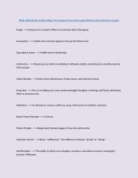 Billy Mitchell Leadership Principles Study Guide