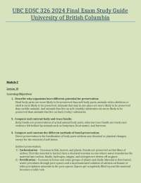 UBC EOSC 326 2024 Final Exam Study Guide University of British Columbia