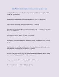 CAP Mitchell Leadership Questions and Answers
