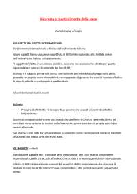 Sintesi del corso di Sicurezza e mantenimento della pace
