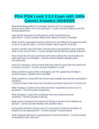 PGA PGM Level 3 3.0 Exam with 100% Correct Answers 2024/2025