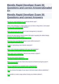 Mendix Rapid Develiper Exam 50 Questions and correct Answers Graded A+.docx