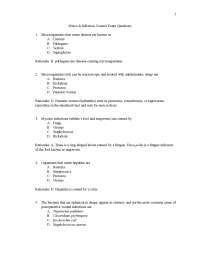 Micro & Infection Control Exam Questions