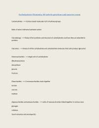 Carbohydrate Chemistry 50 solved questions and answers exam