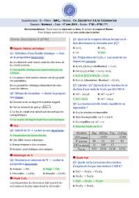 Examens chimie descriptive