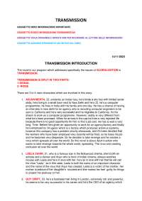 Transmission Hari Kunzru appunti completi letteratura inglese