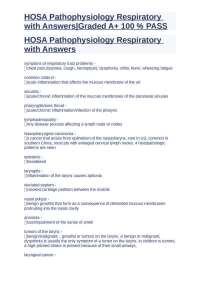 HOSA Pathophysiology of Respiratory System: Symptoms, Diseases, and Diagnosis