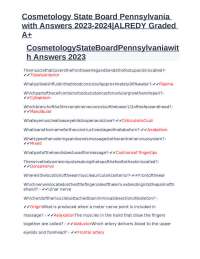 Cosmetology State Board Pennsylvania Answers 2023-2024