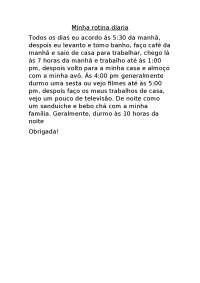 EJEMPLO RUTINA PORTUGUES