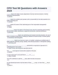 CPO Test 58 Questions with Answers 2024