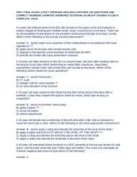 Trauma Center TNCC Final Exam Questions and Answers 2023-2024