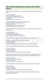 AWS Cloud Practitioner Exam Questions with Verified Answers.