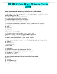Financial Accounting Practice Questions for ACC 212