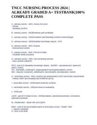 TNCC Nursing Process 2024: Graded A+ Test Bank
