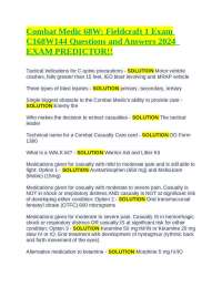 Combat Medic 68W: Fieldcraft 1 Exam Questions and Answers 2024