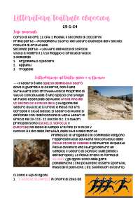 APPUNTI LETTERATURA TEATRALE CLASSICA di Beni Culturali