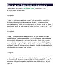 Bankruptcy Policies, Relief, and Claims: A Comprehensive Guide