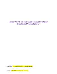 Missouri Permit Test Study Guide: Road Rules and Regulations