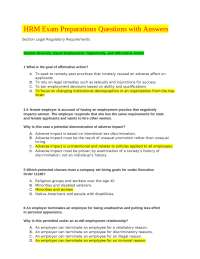 HRM Exam Preparations Questions with Answers