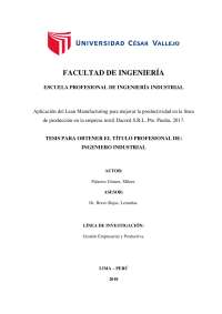 Aplicación del Lean Manufacturing para mejorar la productividad en Dacord S.R.L