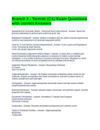 Termite Control Exam Questions and Answers - Prof. Kamau