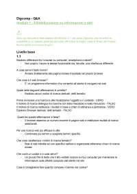 Digcomp - MODULO 1 - Alfabetizzazione su informazioni e dati