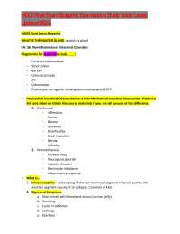 Colorectal and Biliary System Disorders Study Guide for Final Exam 2024