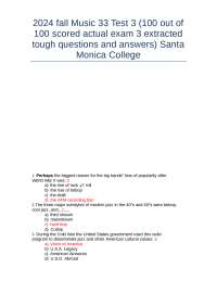 1940s-1960s Jazz History Exam: Santa Monica College