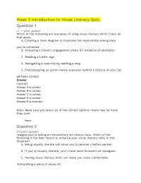 Introduction to Visual Literacy Quiz: Week 5