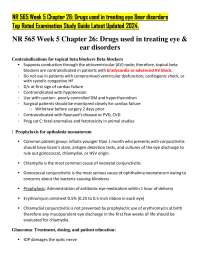 Top Rated Study Guide: Drugs for Eye & Ear Disorders - NR 565 Week 5 Ch. 26