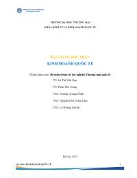 quản trị tác nghiệp kinh doanh quốc tế