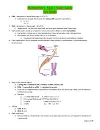 Biochemistry: Mod 1 Study Guide  Key Notes