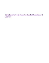State Board Instructor Exam Practice Test Questions and Answers