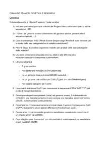 Domande esame di Genetica Molecolare e Genomica Giuseppe Borsani