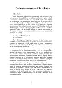 Reflection for course
